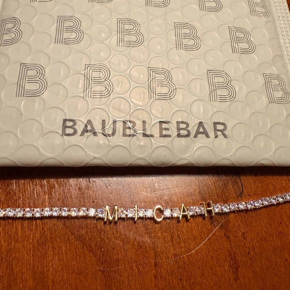 Custom Bauble Bar name bracelet with the name ‘Micah’. Brand new, never worn.